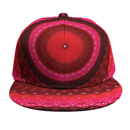 Red Kaleidoscope Print Snapback Cap
