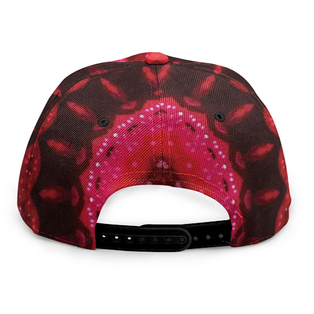 Red Kaleidoscope Print Snapback Cap