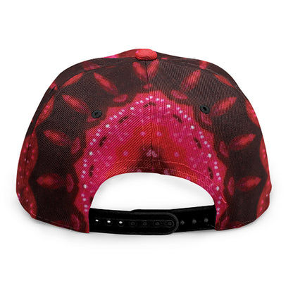 Red Kaleidoscope Print Snapback Cap