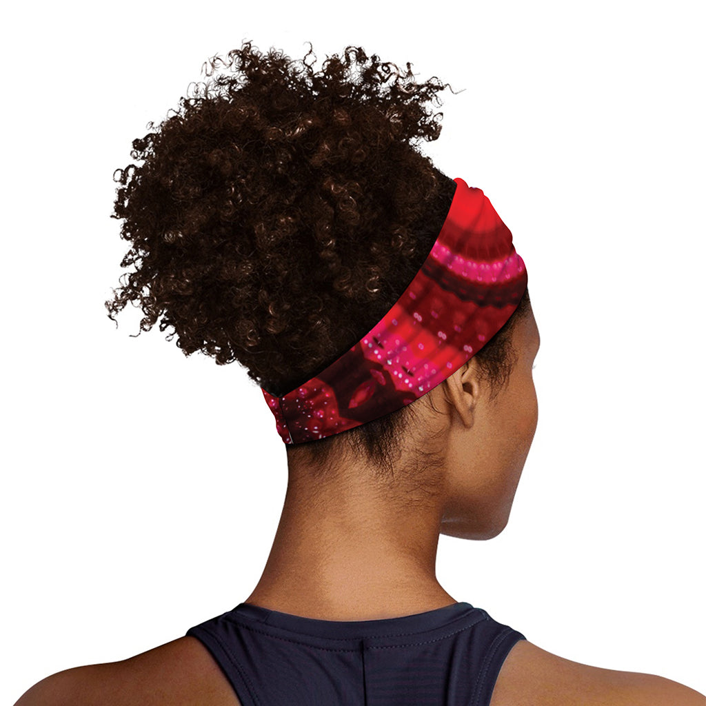 Red Kaleidoscope Print Sports Headband