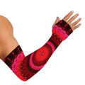 Red Kaleidoscope Print Sun Protection Arm Sleeves
