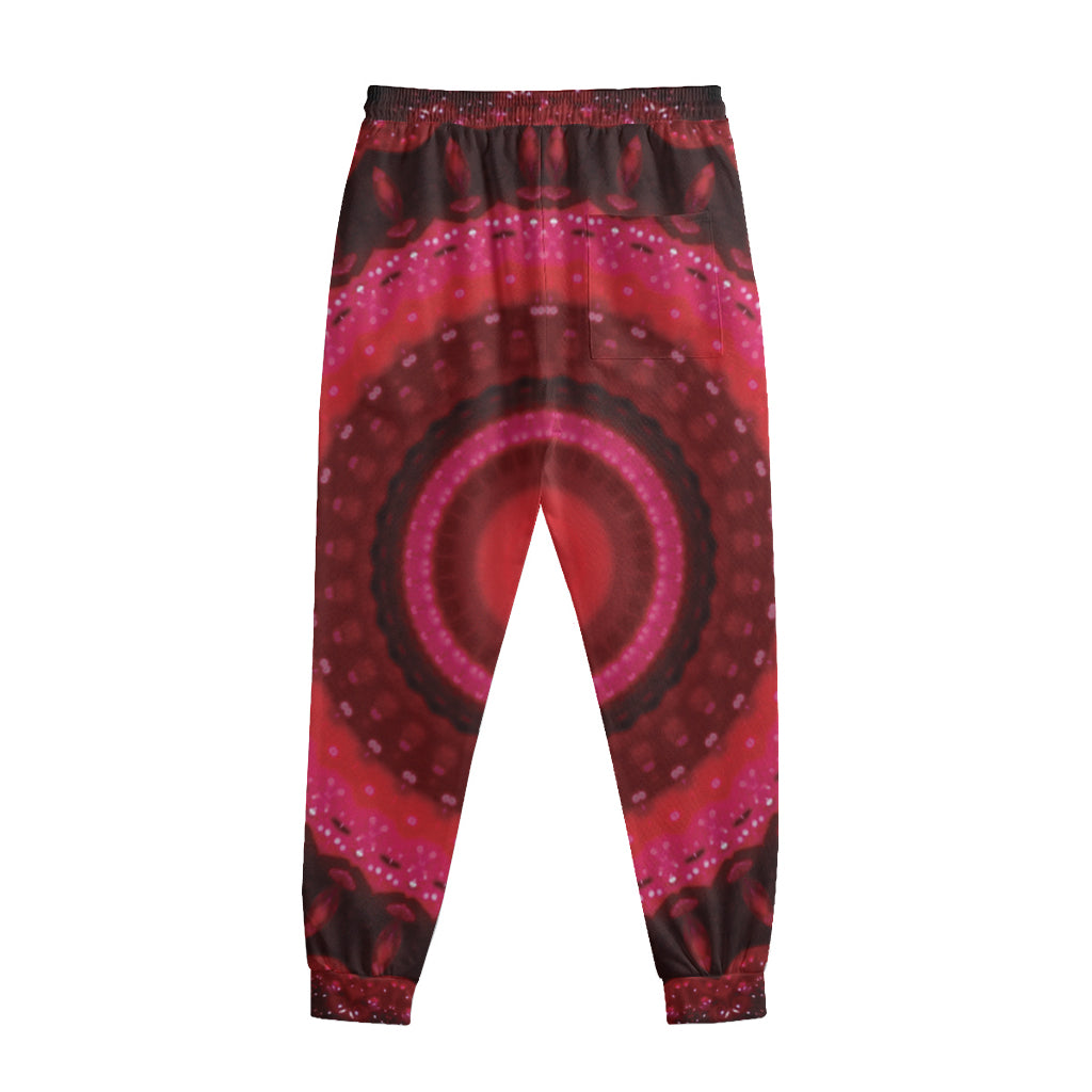 Red Kaleidoscope Print Sweatpants