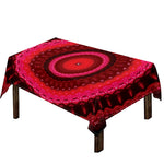 Red Kaleidoscope Print Tablecloth