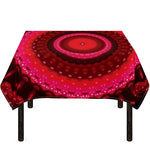 Red Kaleidoscope Print Tablecloth