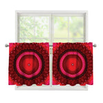 Red Kaleidoscope Print Tier Curtains