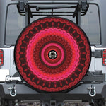 Red Kaleidoscope Print Tire Cover With Camera Hole