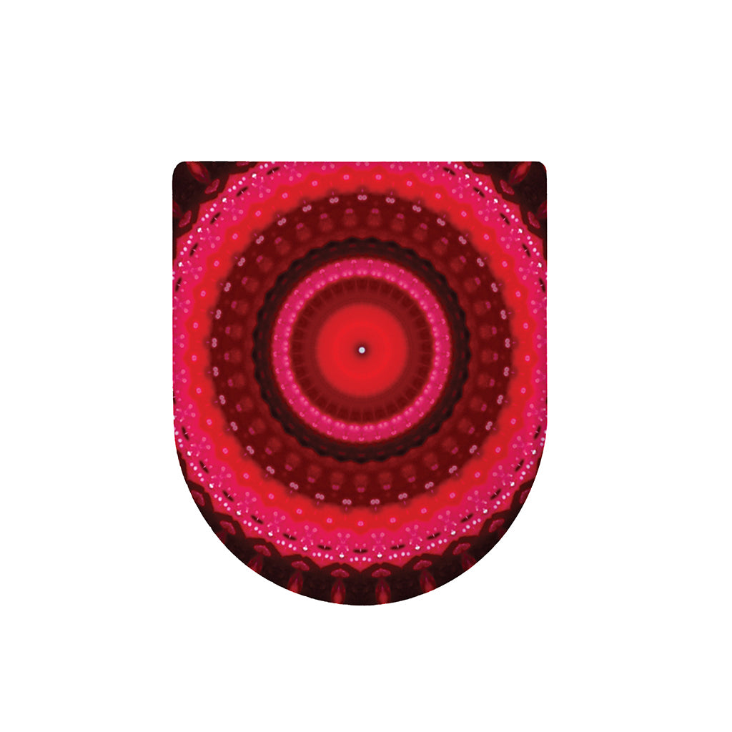 Red Kaleidoscope Print Toilet Lid Cover