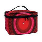 Red Kaleidoscope Print Travel Makeup Bag
