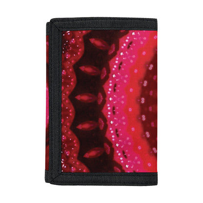 Red Kaleidoscope Print Trifold Wallet
