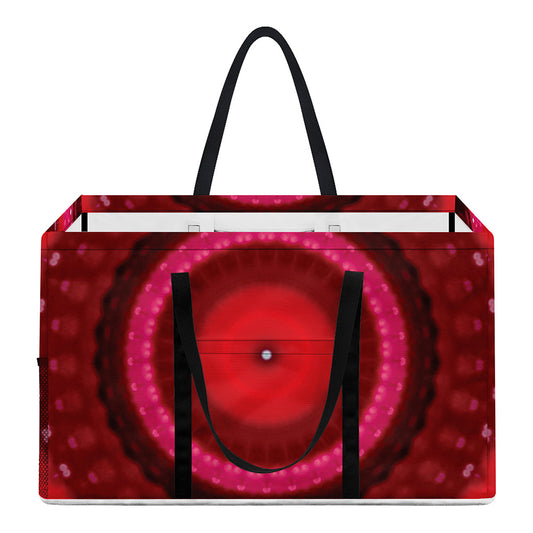 Red Kaleidoscope Print Utility Tote Bag