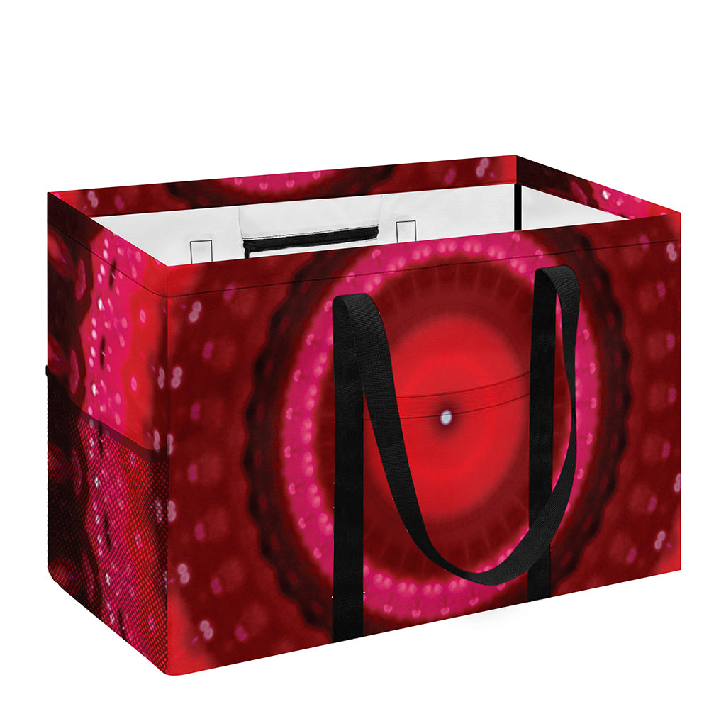 Red Kaleidoscope Print Utility Tote Bag