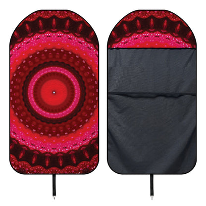 Red Kaleidoscope Print Waterproof Car Seat Cover
