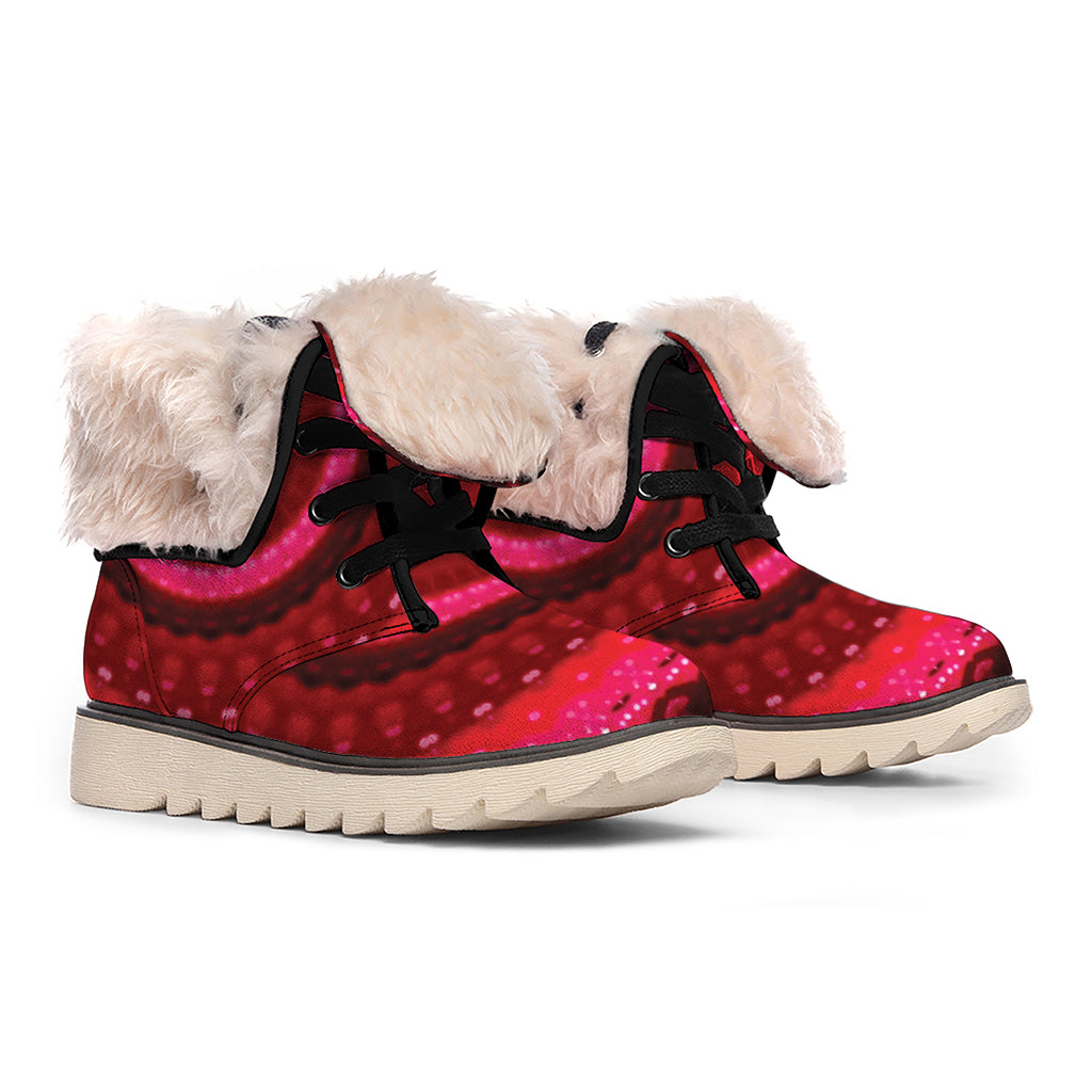 Red Kaleidoscope Print Winter Boots