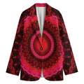 Red Kaleidoscope Print Women's Cotton Blazer