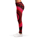 Red Kaleidoscope Print Women's Leggings