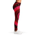 Red Kaleidoscope Print Women's Leggings