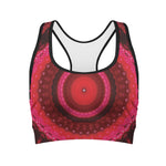 Red Kaleidoscope Print Women's Sports Bra