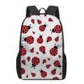 Red Ladybug Pattern Print 17 Inch Backpack