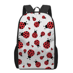 Red Ladybug Pattern Print 17 Inch Backpack