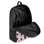 Red Ladybug Pattern Print 17 Inch Backpack