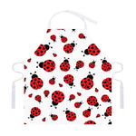 Red Ladybug Pattern Print Adjustable Apron