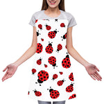 Red Ladybug Pattern Print Adjustable Apron