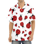 Red Ladybug Pattern Print Aloha Shirt