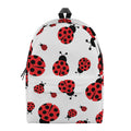 Red Ladybug Pattern Print School Backpack