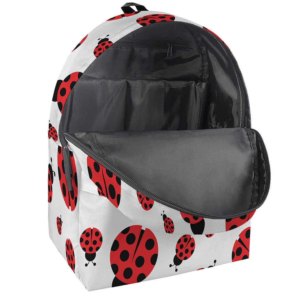 Red Ladybug Pattern Print Backpack