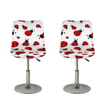 Red Ladybug Pattern Print Bar Stool Covers