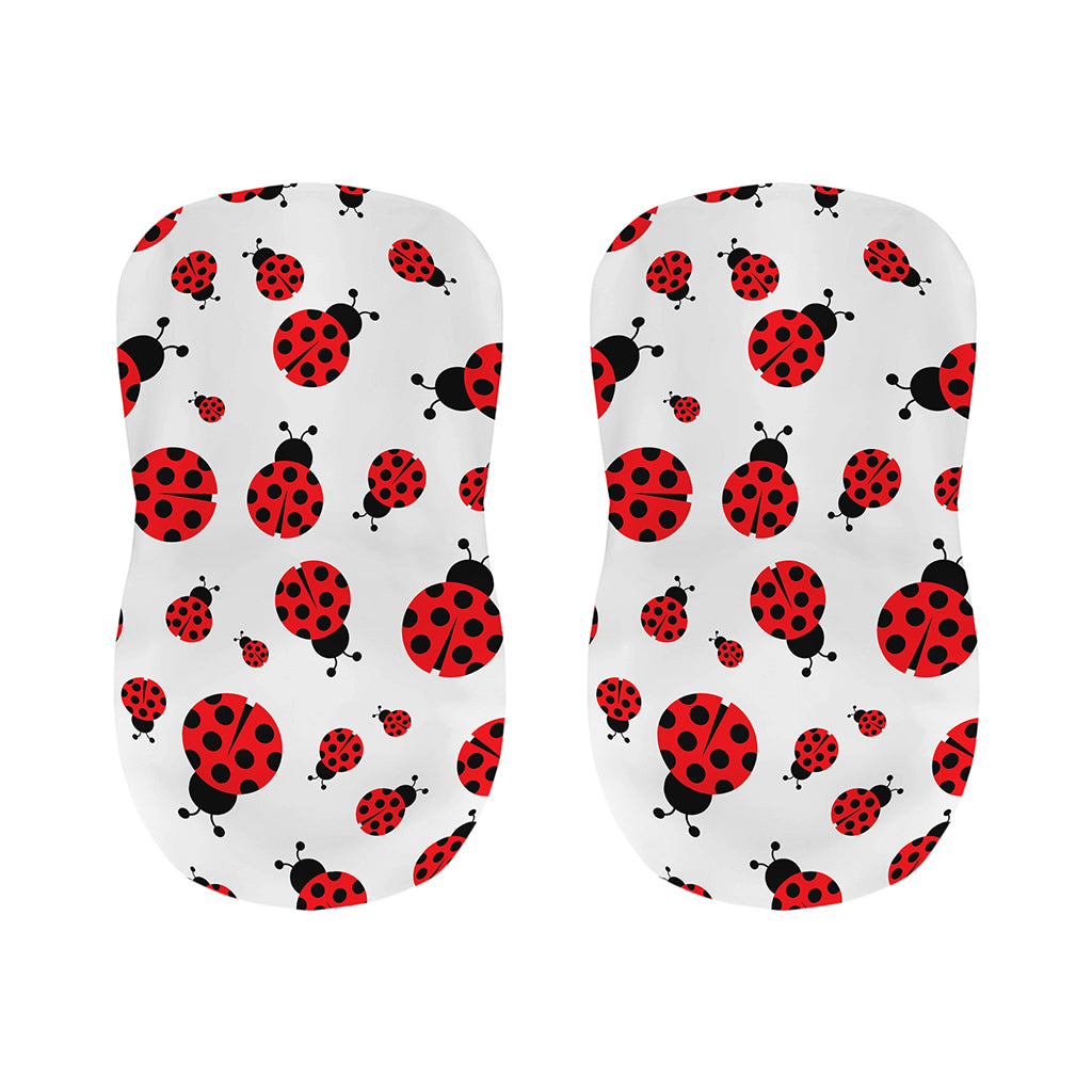 Red Ladybug Pattern Print Bar Stool Covers
