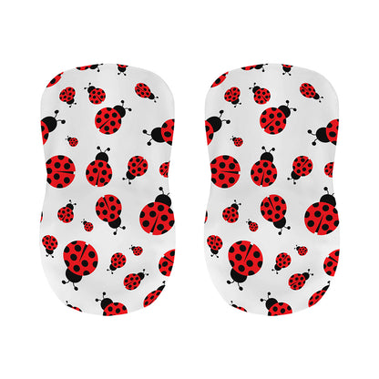 Red Ladybug Pattern Print Bar Stool Covers