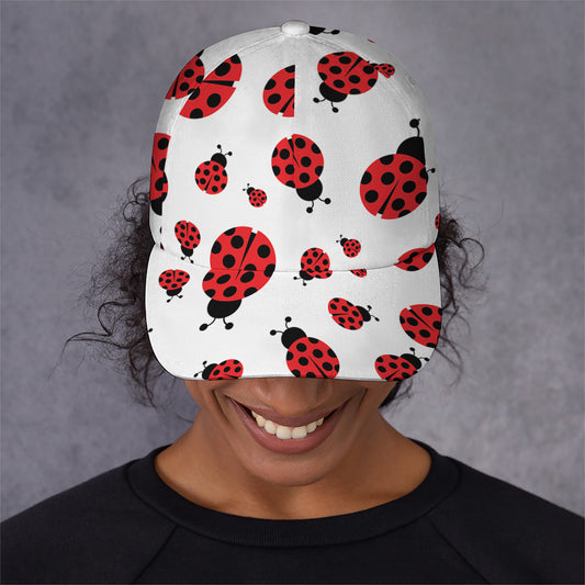 Red Ladybug Pattern Print Baseball Cap