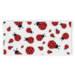 Red Ladybug Pattern Print Beach Towel