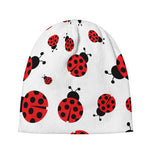 Red Ladybug Pattern Print Beanie