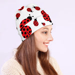 Red Ladybug Pattern Print Beanie