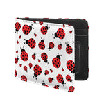 Red Ladybug Pattern Print Bifold Wallet