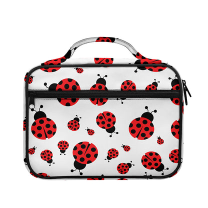 Red Ladybug Pattern Print Briefcase Bible Bag