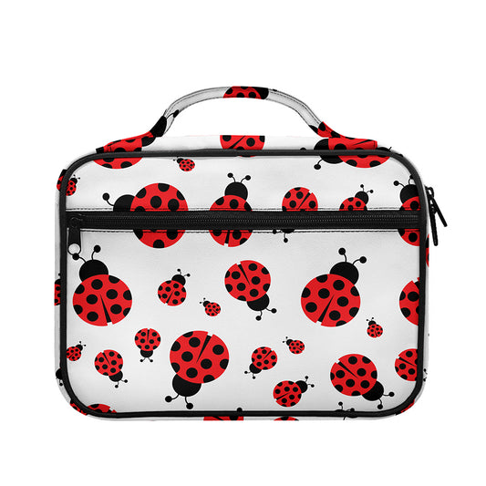 Red Ladybug Pattern Print Briefcase Bible Bag