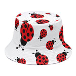 Red Ladybug Pattern Print Bucket Hat
