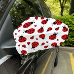 Red Ladybug Pattern Print Car Side Mirror Covers