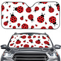 Red Ladybug Pattern Print Car Windshield Sun Shade