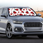 Red Ladybug Pattern Print Car Windshield Sun Shade