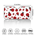 Red Ladybug Pattern Print Car Windshield Sun Shade