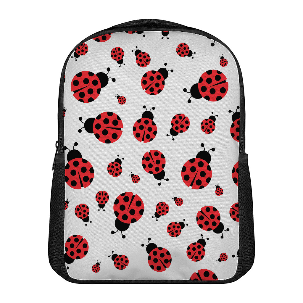 Red Ladybug Pattern Print Casual Backpack