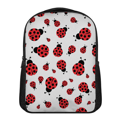 Red Ladybug Pattern Print Casual Backpack