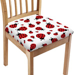 Red Ladybug Pattern Print Chair Cushion Cover