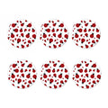 Red Ladybug Pattern Print Coaster Set