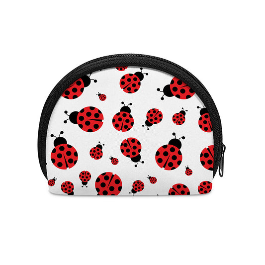 Red Ladybug Pattern Print Coin Purse