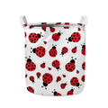 Red Ladybug Pattern Print Collapsible Laundry Basket